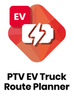 Product logo_RGB_PTV EV Truck Route Planner_stacked